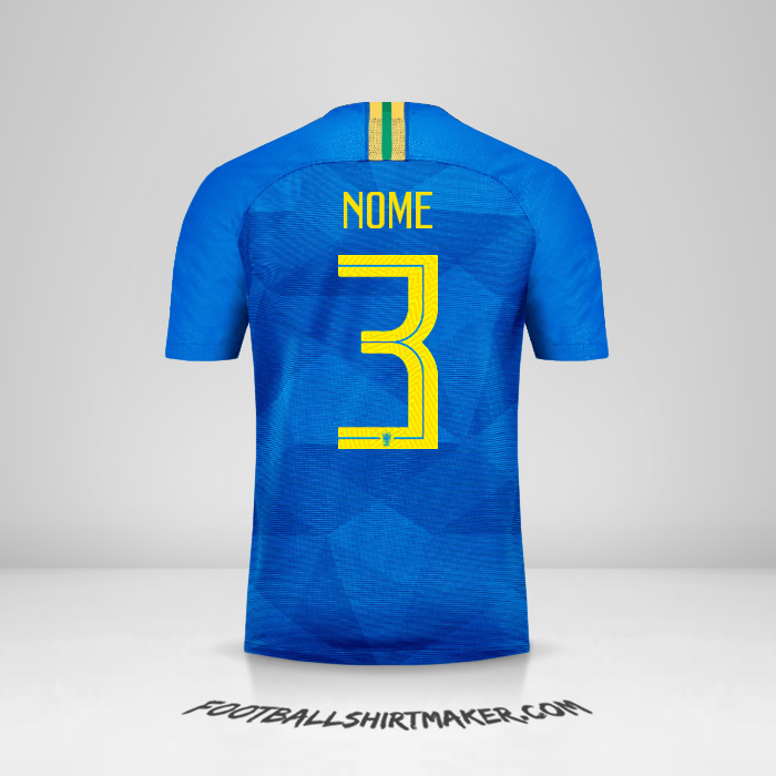 Maglia Brasile 2018/19 Seconda -  nome - 3