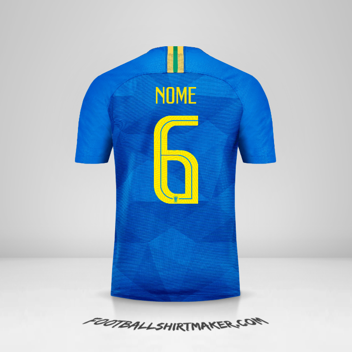 Maglia Brasile 2018/19 Seconda -  nome - 6