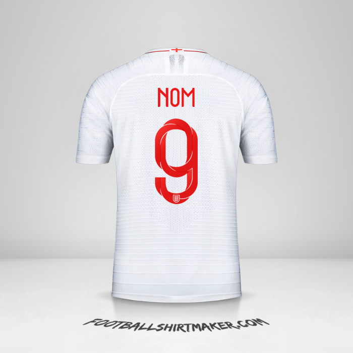 Maillot Angleterre 2018 -  nom - 9