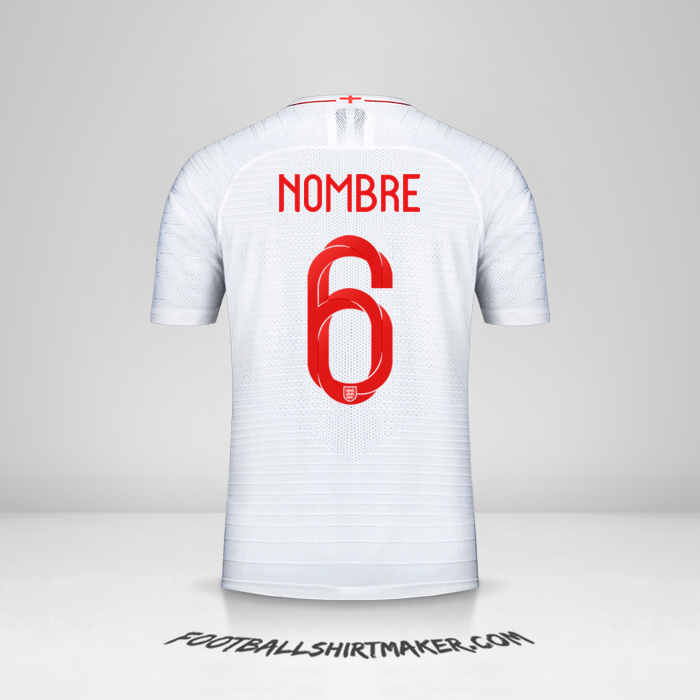Jersey Inglaterra 2018 -  nombre - 6