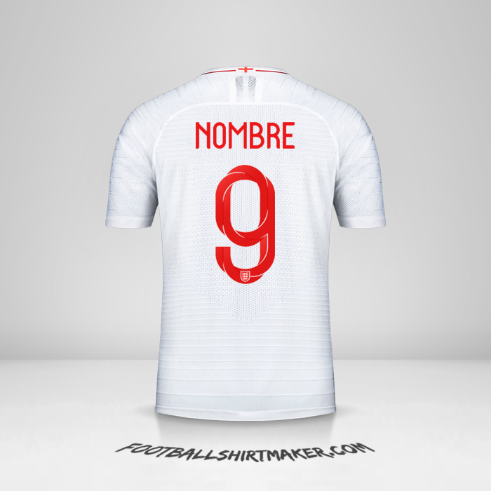 Jersey Inglaterra 2018 -  nombre - 9
