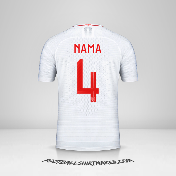 Jersey Inggris 2018 -  nama - 4