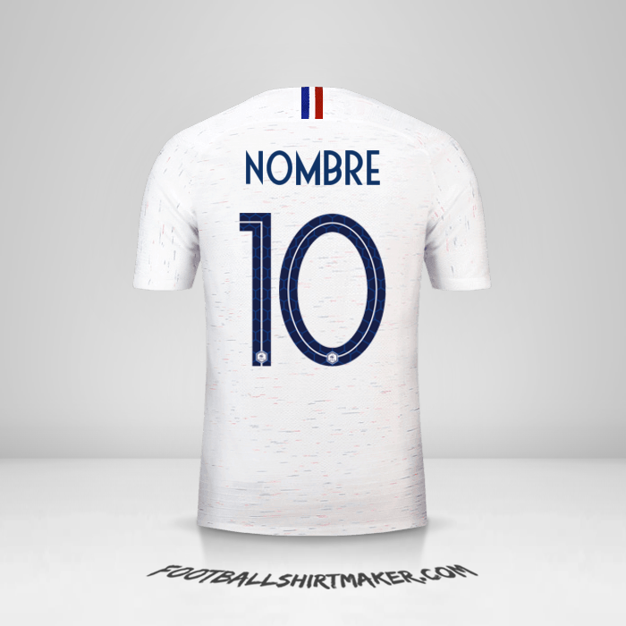 Camiseta Francia 2018 Visita -  nombre - 10
