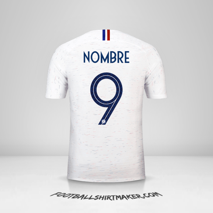 Camiseta Francia 2018 Visita -  nombre - 9
