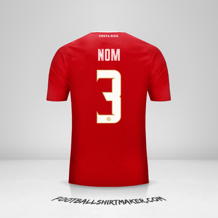 Maillot Costa Rica 2018 -  nom - 3