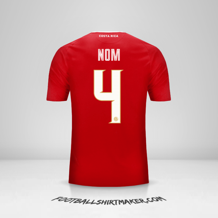 Maillot Costa Rica 2018 -  nom - 4