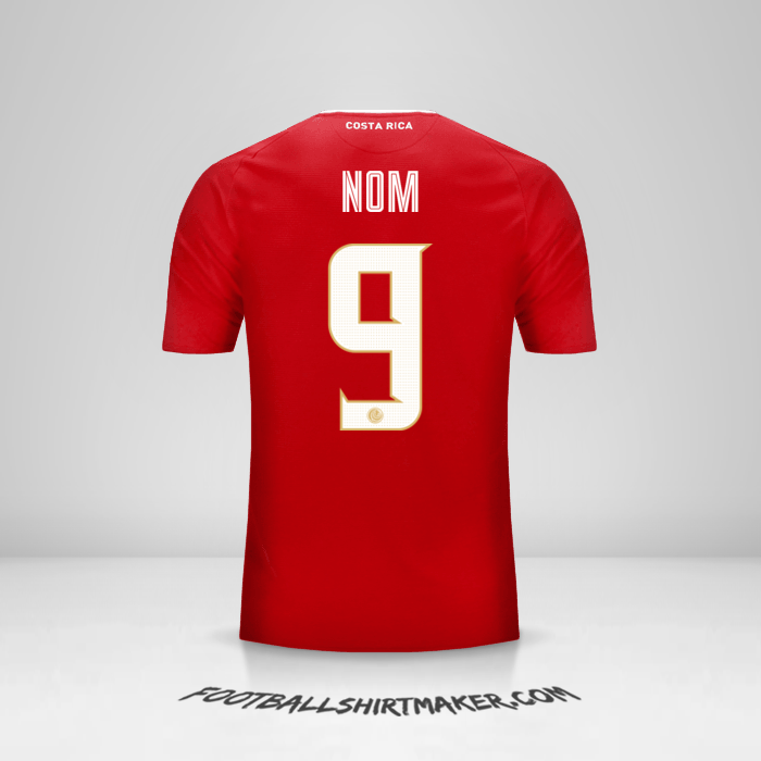 Maillot Costa Rica 2018 -  nom - 9