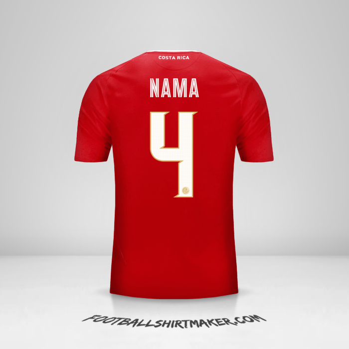 Jersey Kosta Rika 2018 -  nama - 4