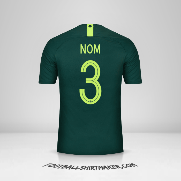 Maillot Australie 2018 Extérieur -  nom - 3
