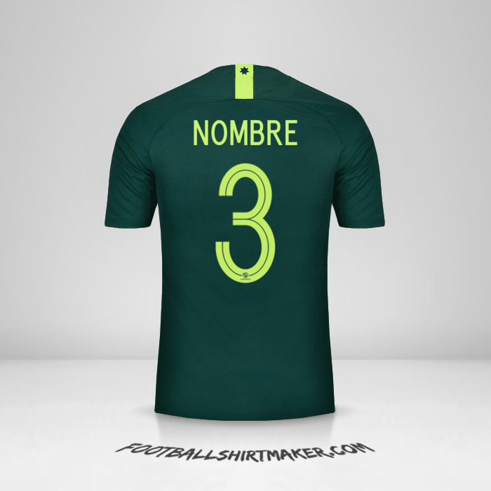 Camiseta Australia 2018 Visita -  nombre - 3