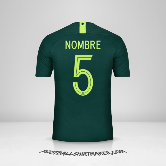 Camiseta Australia 2018 Visita -  nombre - 5