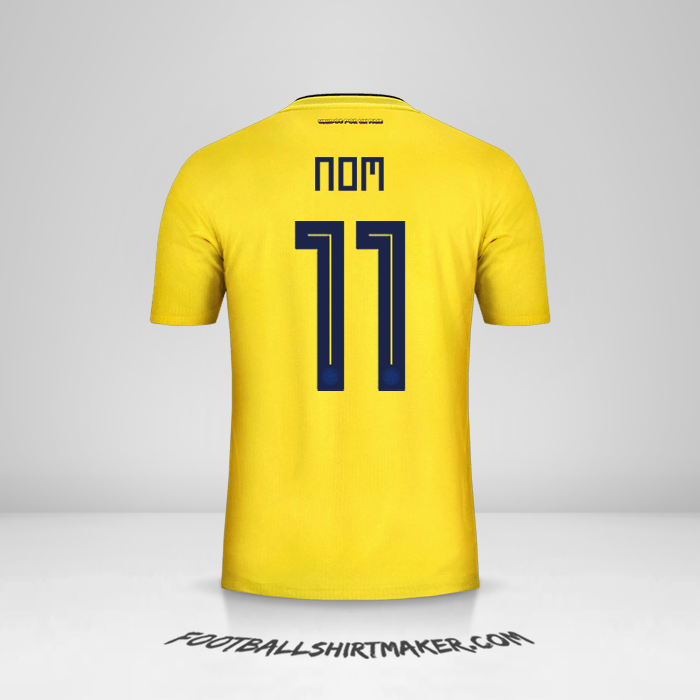 Maillot Colombie 2018 -  nom - 11