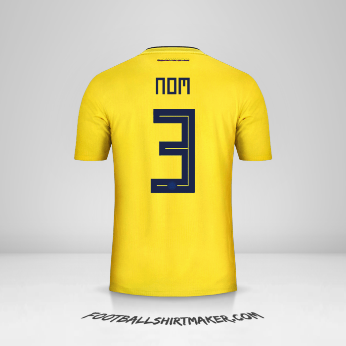 Maillot Colombie 2018 -  nom - 3