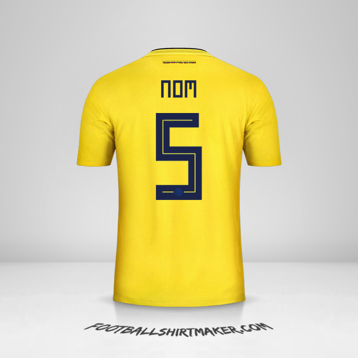 Maillot Colombie 2018 -  nom - 5