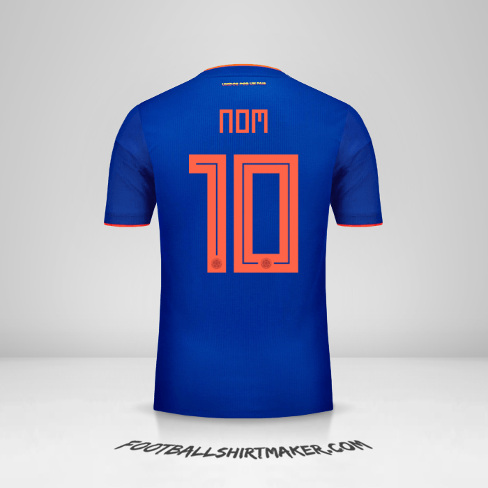 Maillot Colombie 2018 Extérieur -  nom - 10