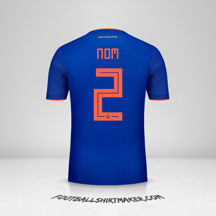 Maillot Colombie 2018 Extérieur -  nom - 2
