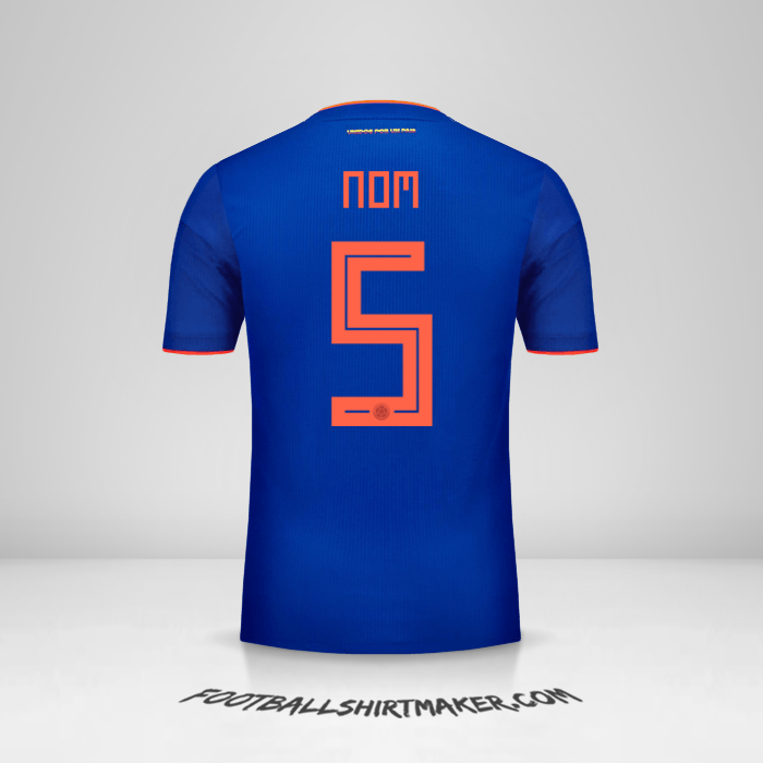 Maillot Colombie 2018 Extérieur -  nom - 5