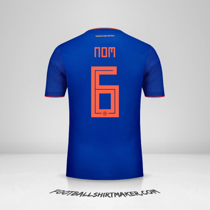 Maillot Colombie 2018 Extérieur -  nom - 6