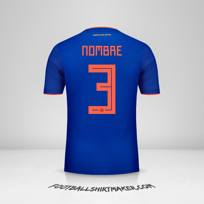 Jersey Colombia 2018 Visita -  nombre - 3