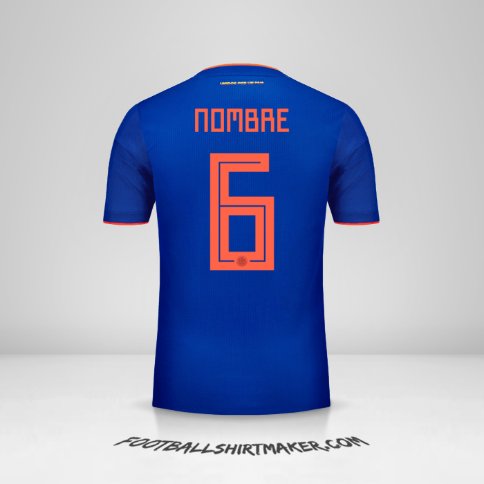 Camiseta Colombia 2018 Visita -  nombre - 6