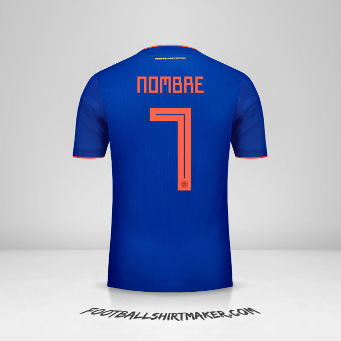 Camiseta Colombia 2018 Visita -  nombre - 7
