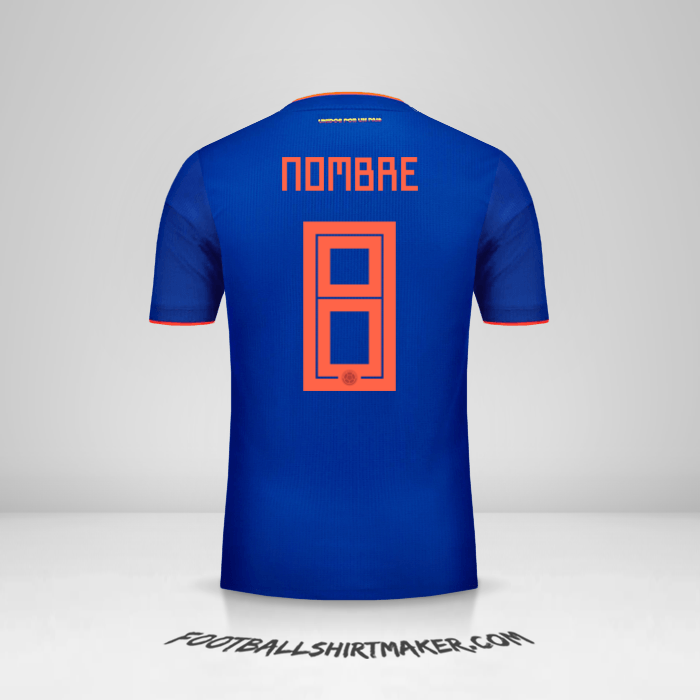 Camiseta Colombia 2018 Visita -  nombre - 8