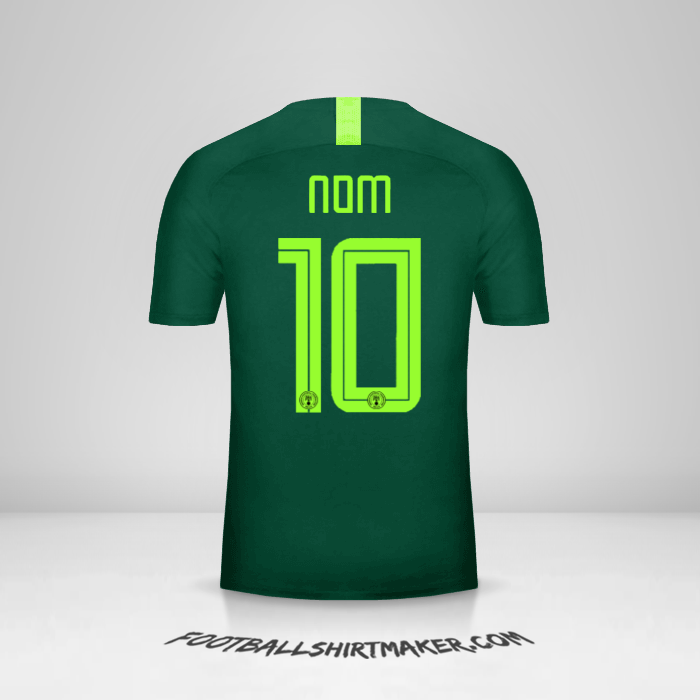 Maillot Nigéria 2018 Extérieur -  nom - 10