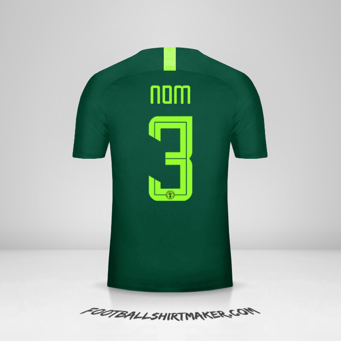 Maillot Nigéria 2018 Extérieur -  nom - 3