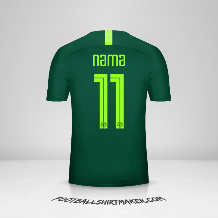 Jersey Nigeria 2018 Alternatif -  nama - 11