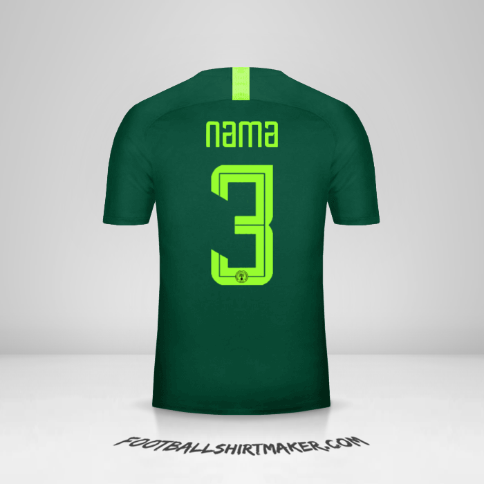 Jersey Nigeria 2018 Alternatif -  nama - 3