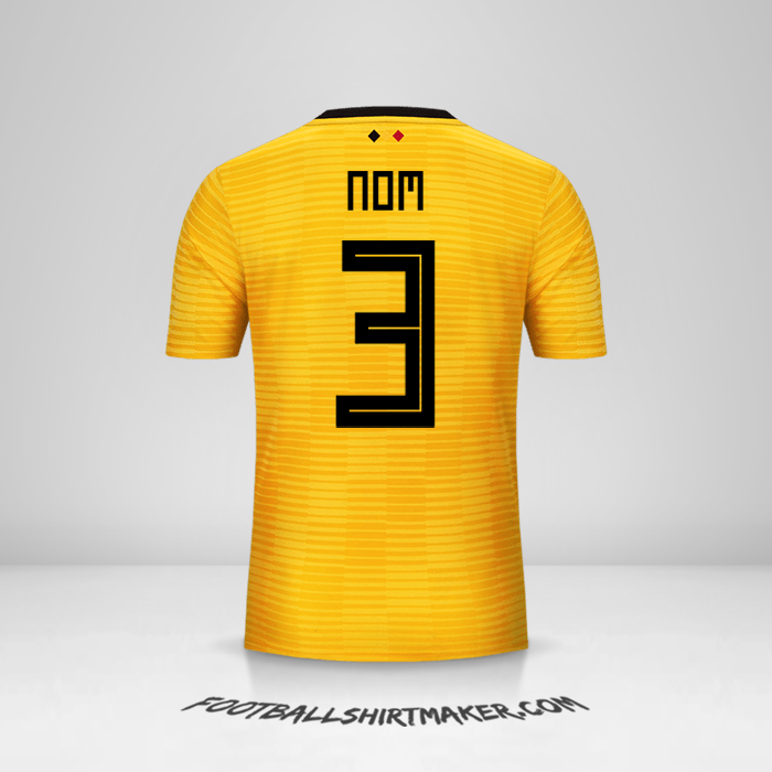 Maillot Belgique 2018 Extérieur -  nom - 3