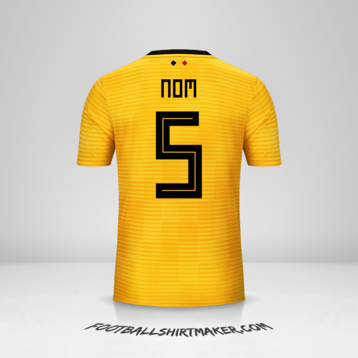 Maillot Belgique 2018 Extérieur -  nom - 5