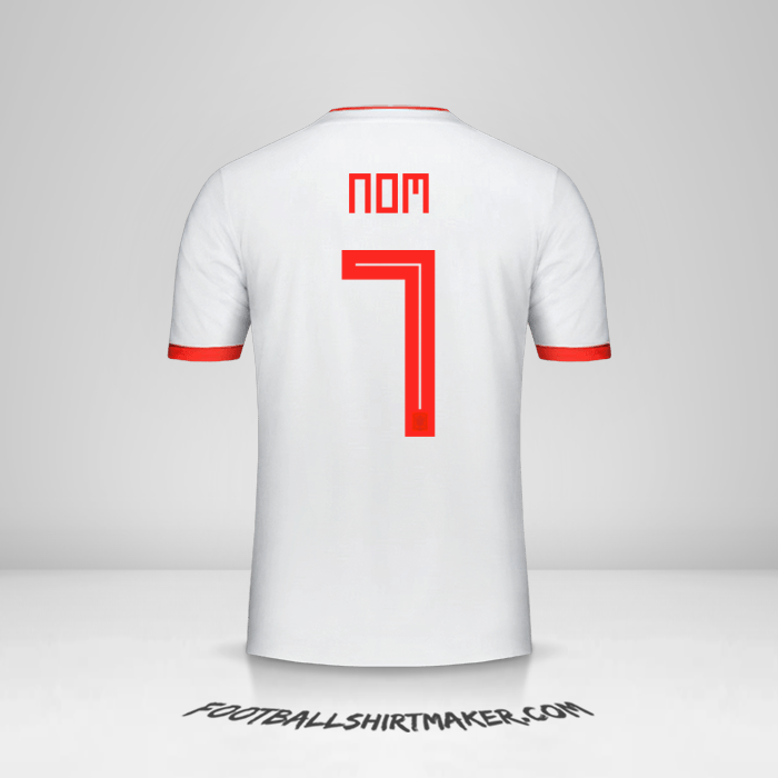 Maillot Espagne 2018 Extérieur -  nom - 7