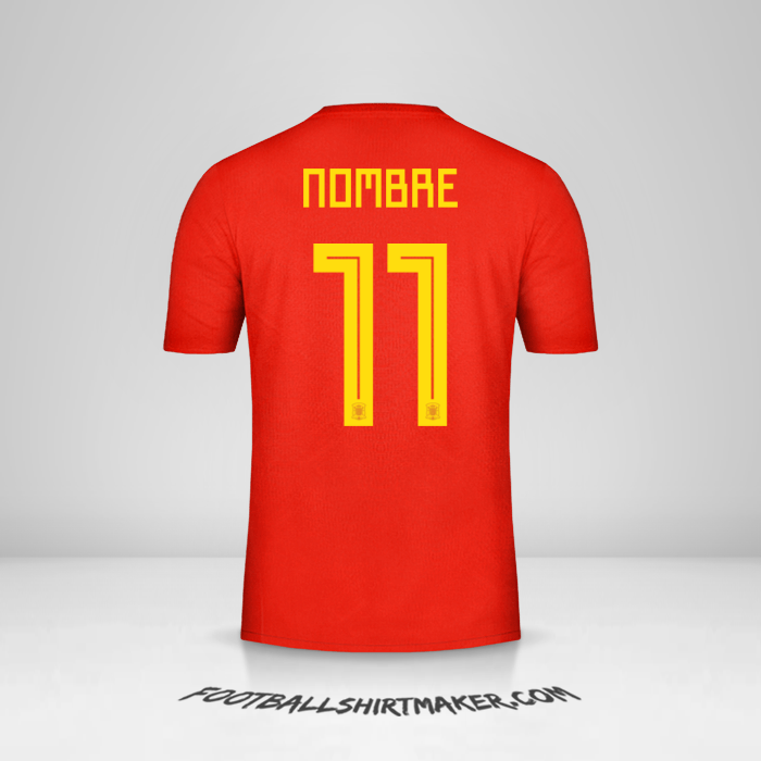 Jersey España 2018 -  nombre - 11