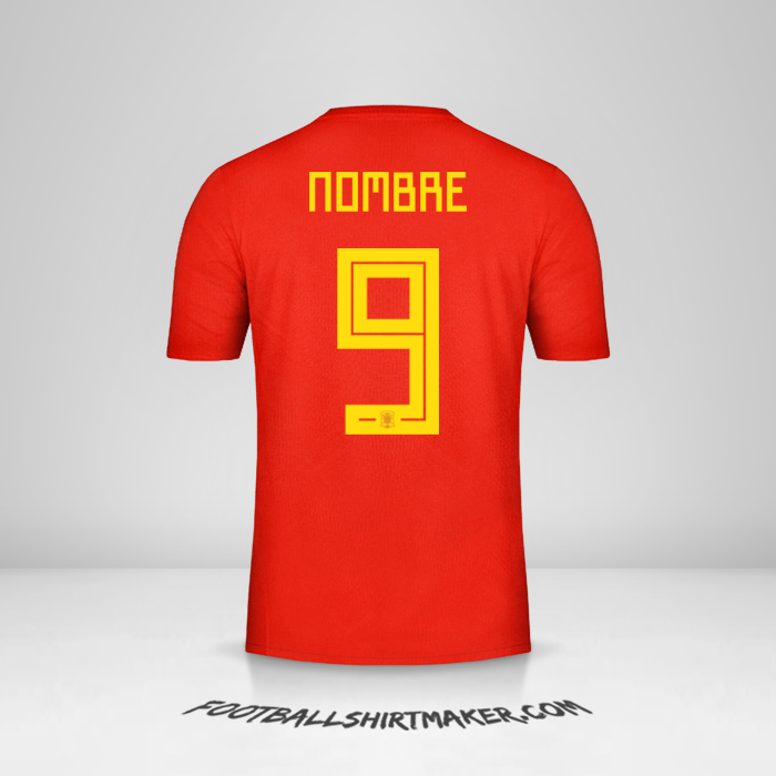 Jersey España 2018 -  nombre - 9