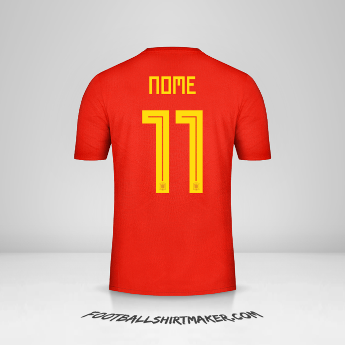 Camisola Espanha 2018 -  nome - 11
