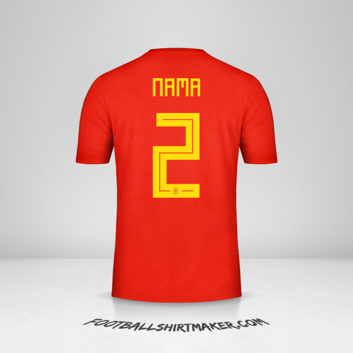 Jersey Spanyol 2018 -  nama - 2