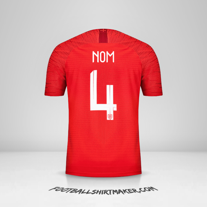 Maillot Angleterre 2018 Extérieur -  nom - 4
