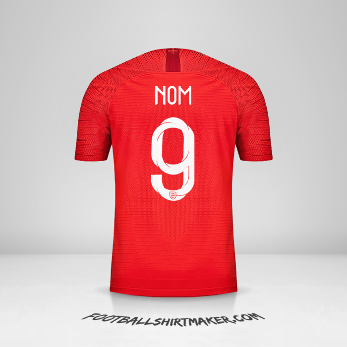 Maillot Angleterre 2018 Extérieur -  nom - 9