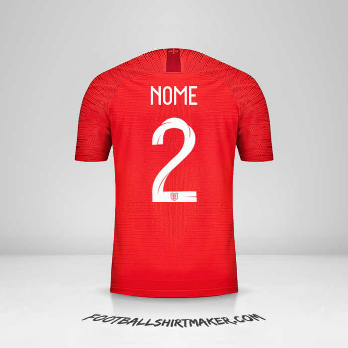 Maglia Inghilterra 2018 Seconda -  nome - 2