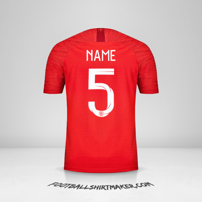 Jersey England 2018 Away -  name - 5