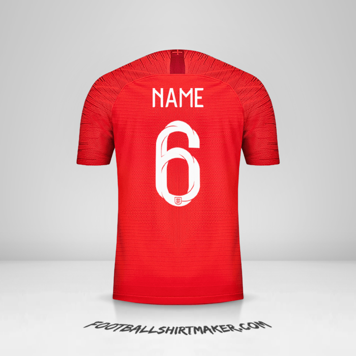 Jersey England 2018 Away -  name - 6