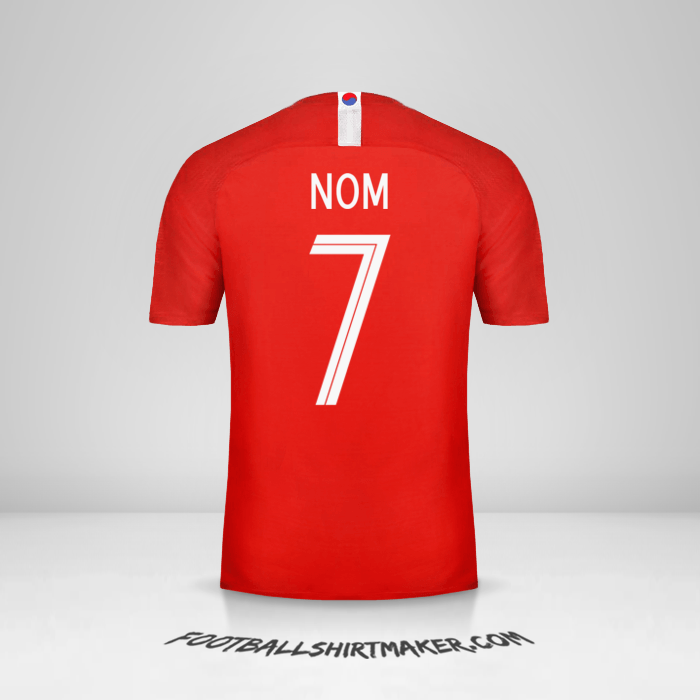 Maillot Corée du Sud 2018 -  nom - 7