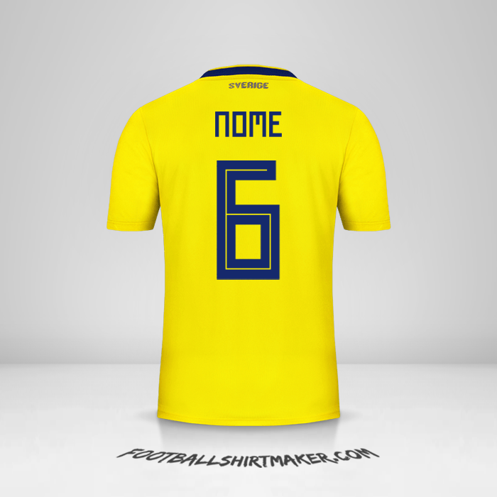 Camisa Suécia 2018 -  nome - 6