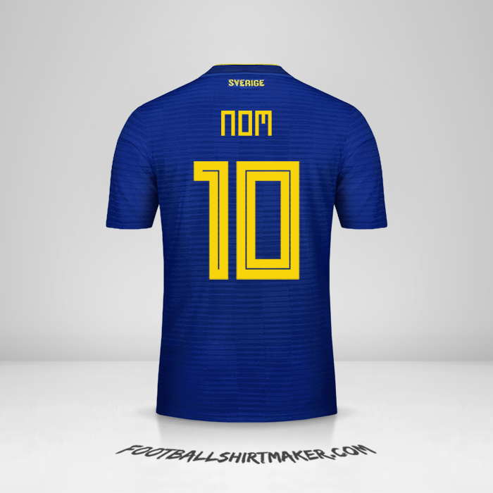 Maillot Suède 2018 Extérieur -  nom - 10