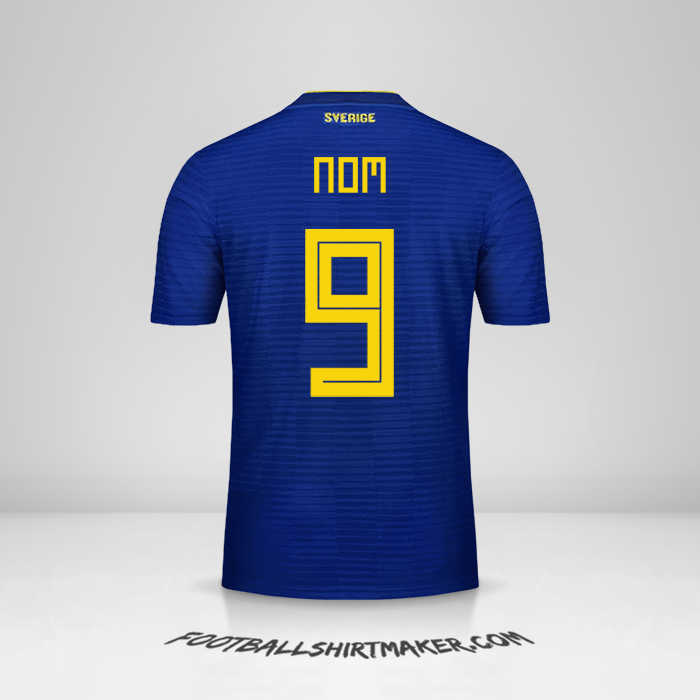 Maillot Suède 2018 Extérieur -  nom - 9