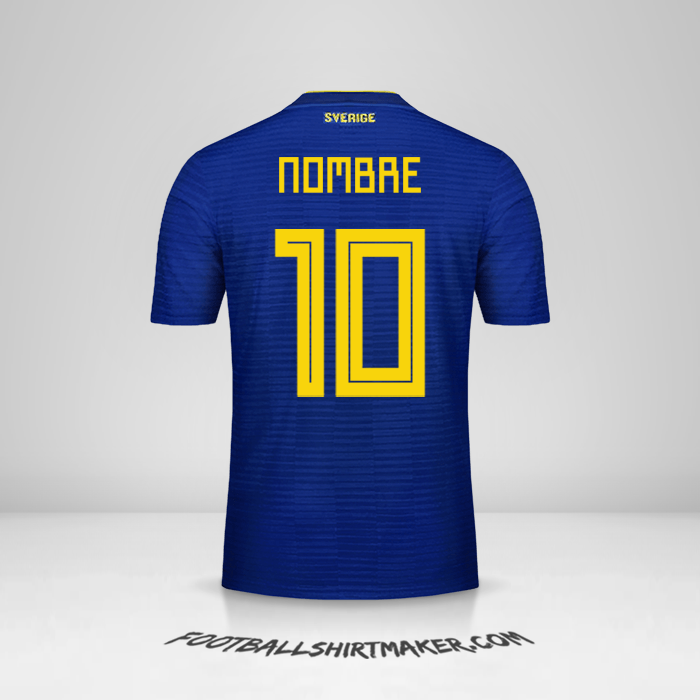 Jersey Suecia 2018 Visita -  nombre - 10