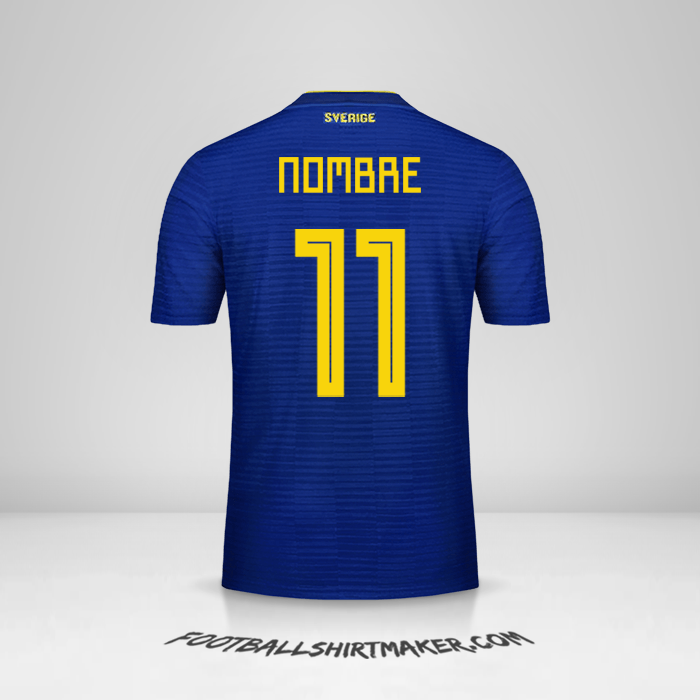 Jersey Suecia 2018 Visita -  nombre - 11