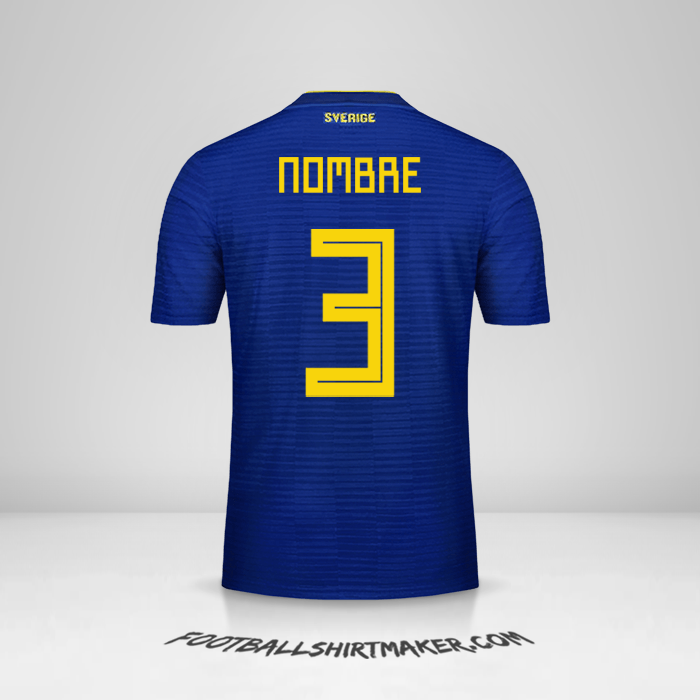 Jersey Suecia 2018 Visita -  nombre - 3
