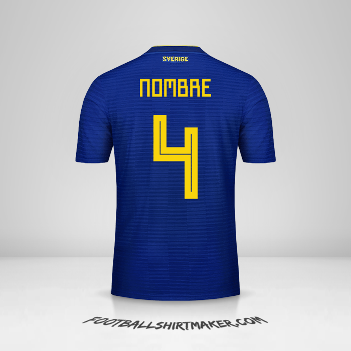 Jersey Suecia 2018 Visita -  nombre - 4